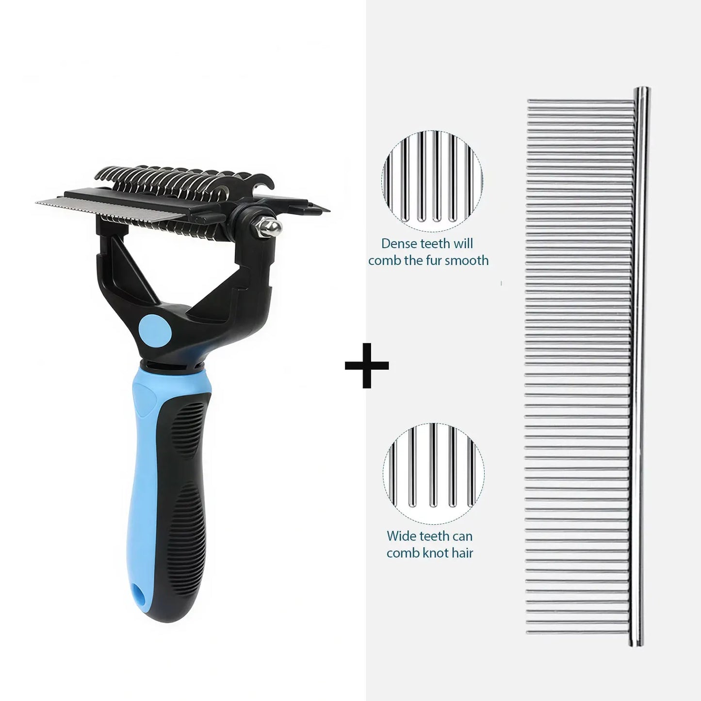 GroomPro™ 3-in-1 Pet Deshedding Tool & Undercoat Dematting Rake