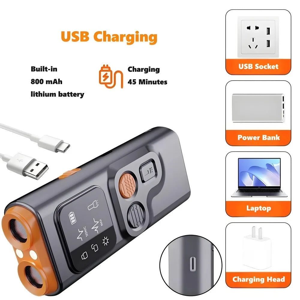 Dual-Head Ultrasonic Anti-Barking & Training Device
