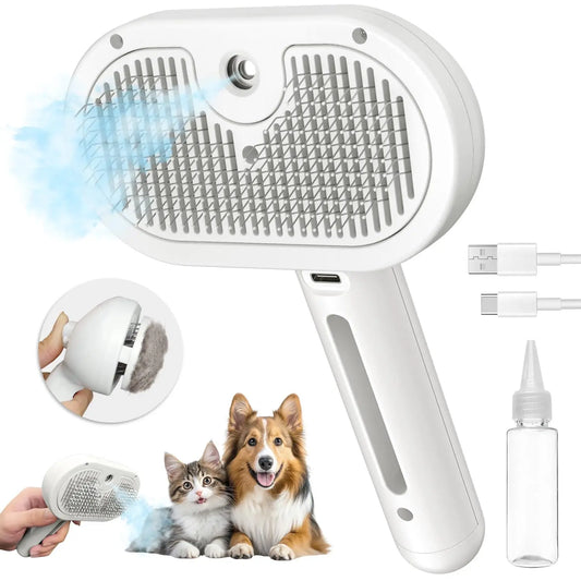 MistGroom™ Viral Pet Spray Brush with Mist Tank & One-Click Release