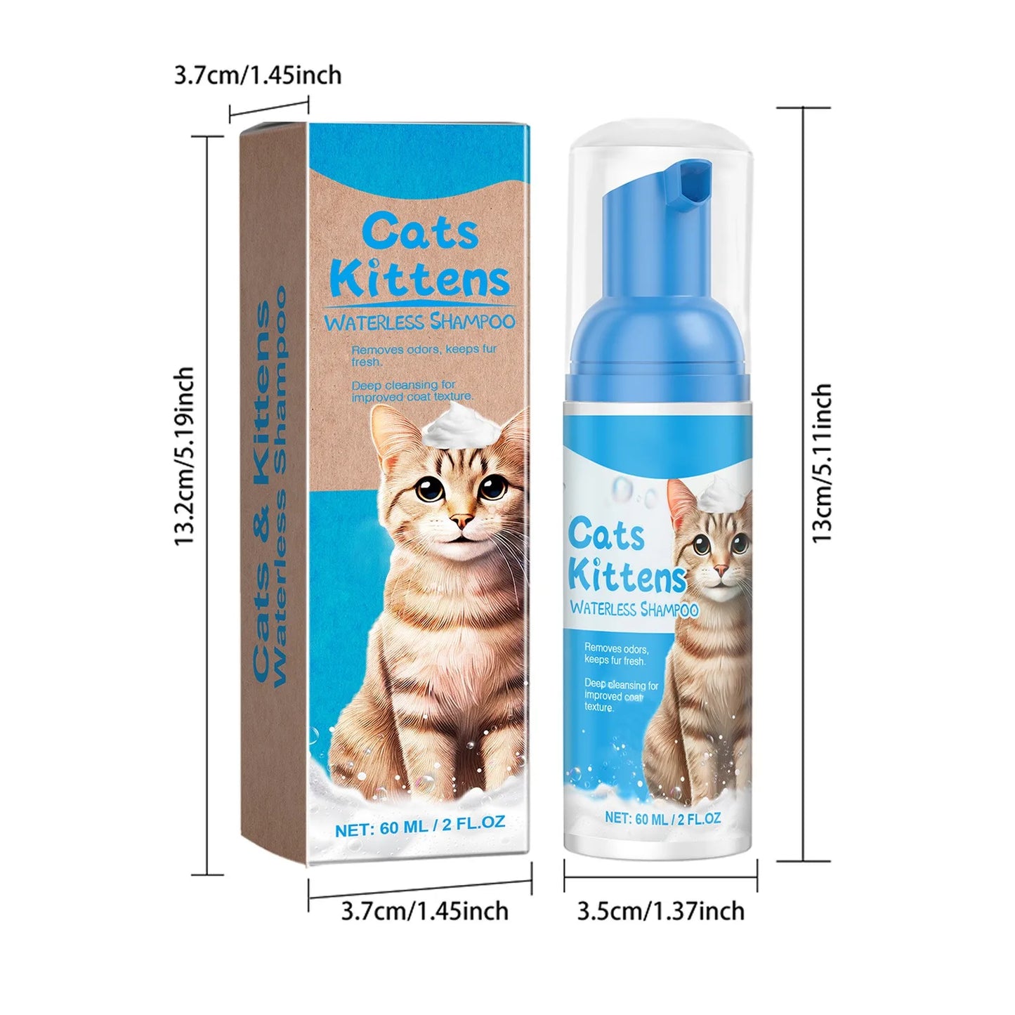 PurrFresh™ Waterless Rinse-Free Cat Foam Shampoo (60ml Express Clean)