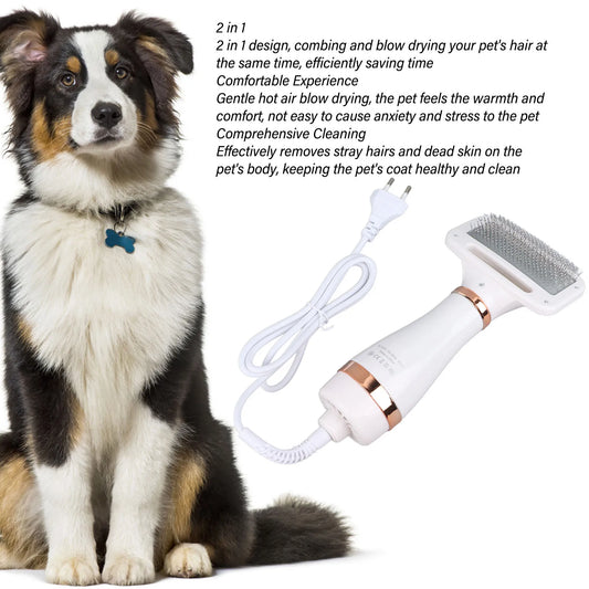 GroomAero™ 2-in-1 Portable Pet Hair Dryer & Detangling Slicker Brush