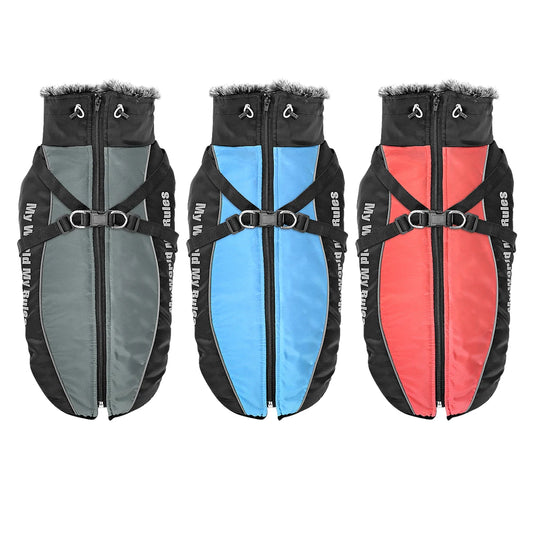 PET ARTIST 2-in-1 Waterproof Winter Dog Coat with Built-In Harness (Model FZYW683)