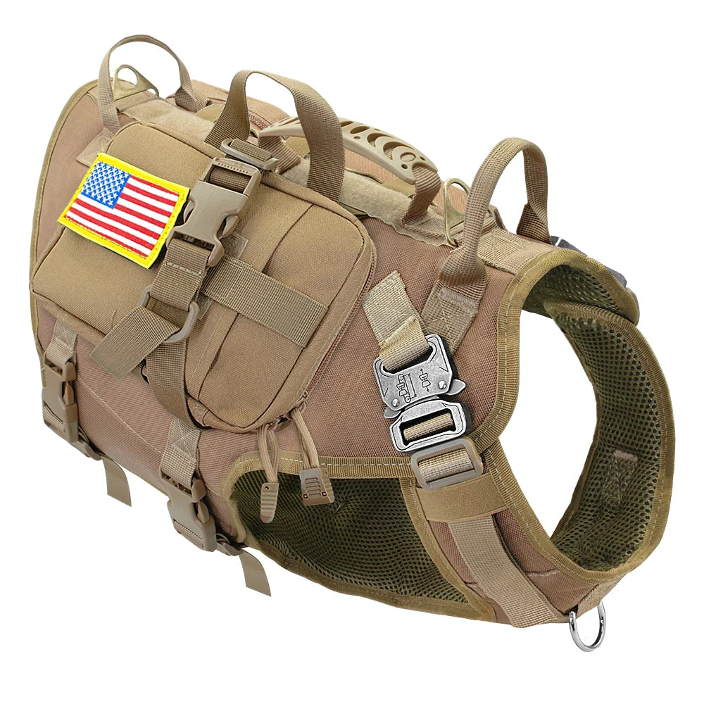 PET ARTIST Tactical No-Pull Military Dog Harness & Pouches Set