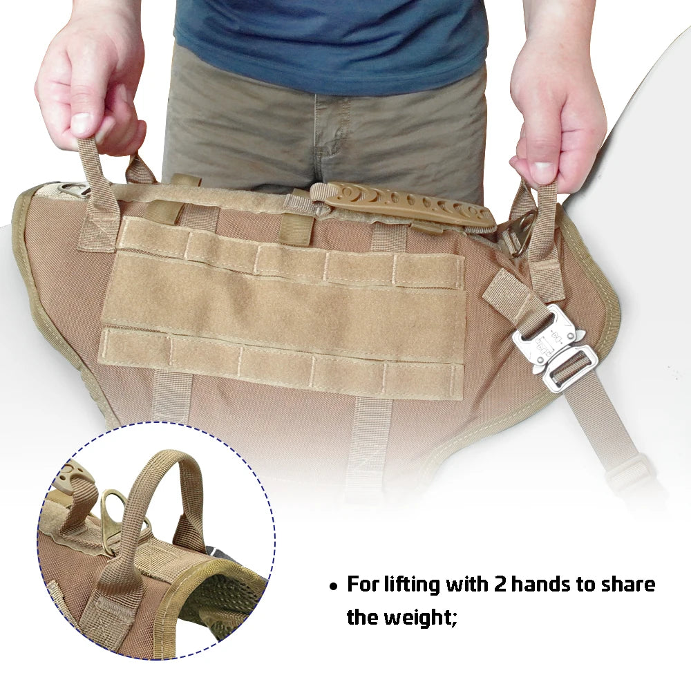PET ARTIST Tactical No-Pull Military Dog Harness & Pouches Set