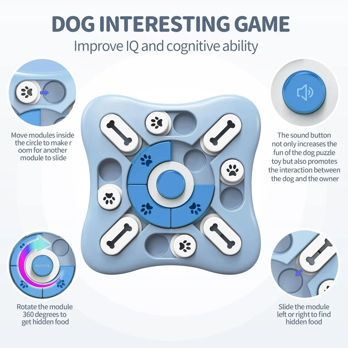 IQ-Squeaker™ 2-in-1 Interactive Puzzle Game & Squeak Toy Bowl