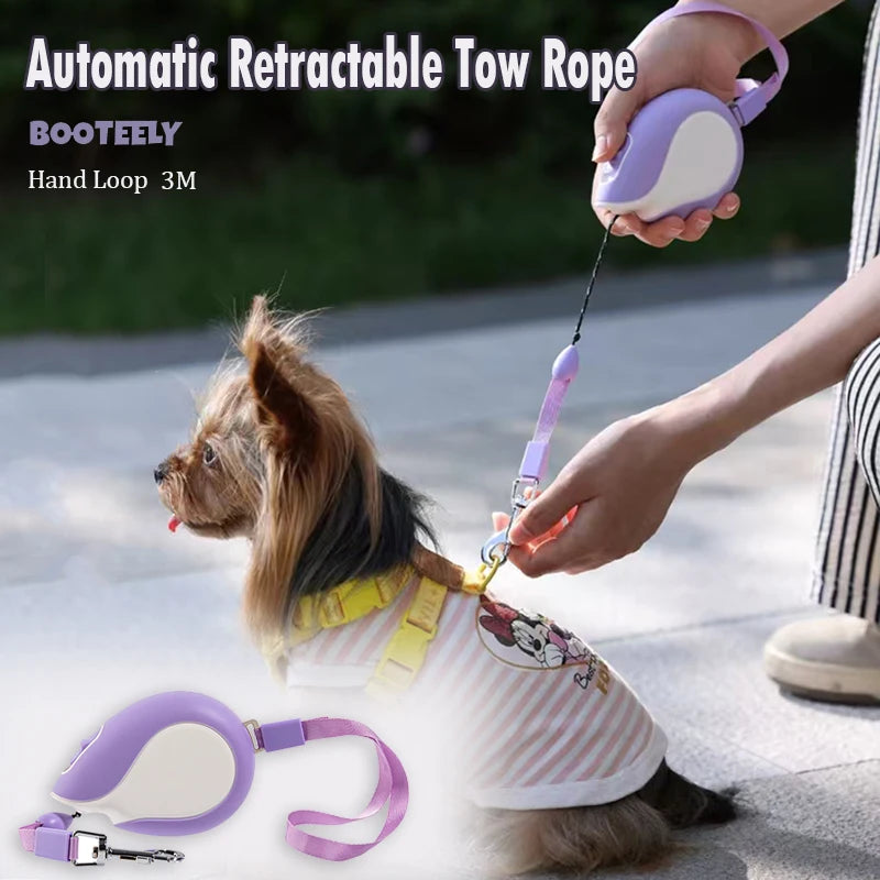 Booteely Compact Ultra-Light Retractable Leash with Hand Loop for Small Dogs & Cats