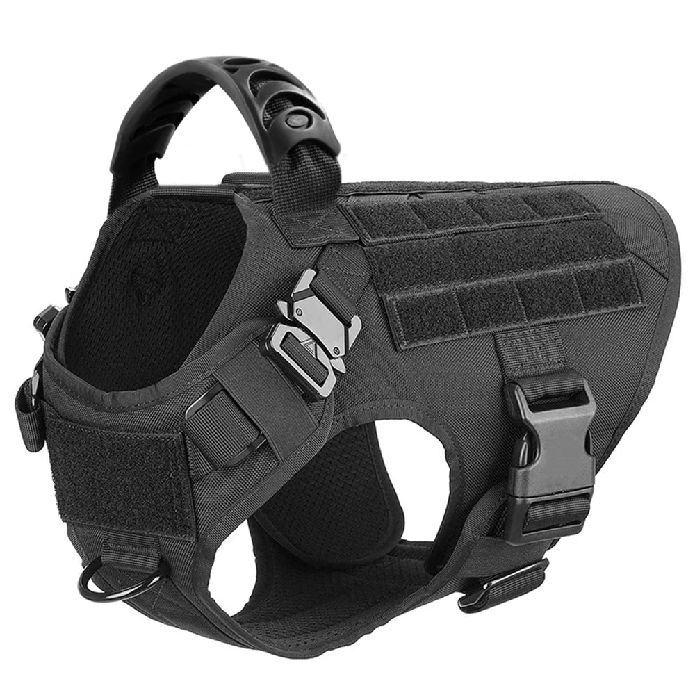 K9 Pro Elite Tactical Military Dog Harness & Molle Pouches Set