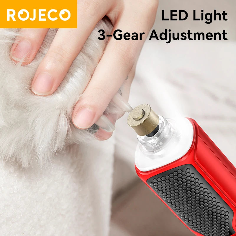 ROJECO™ LuminaGlow 7-Speed Professional Pet Nail Grinder with LED Light