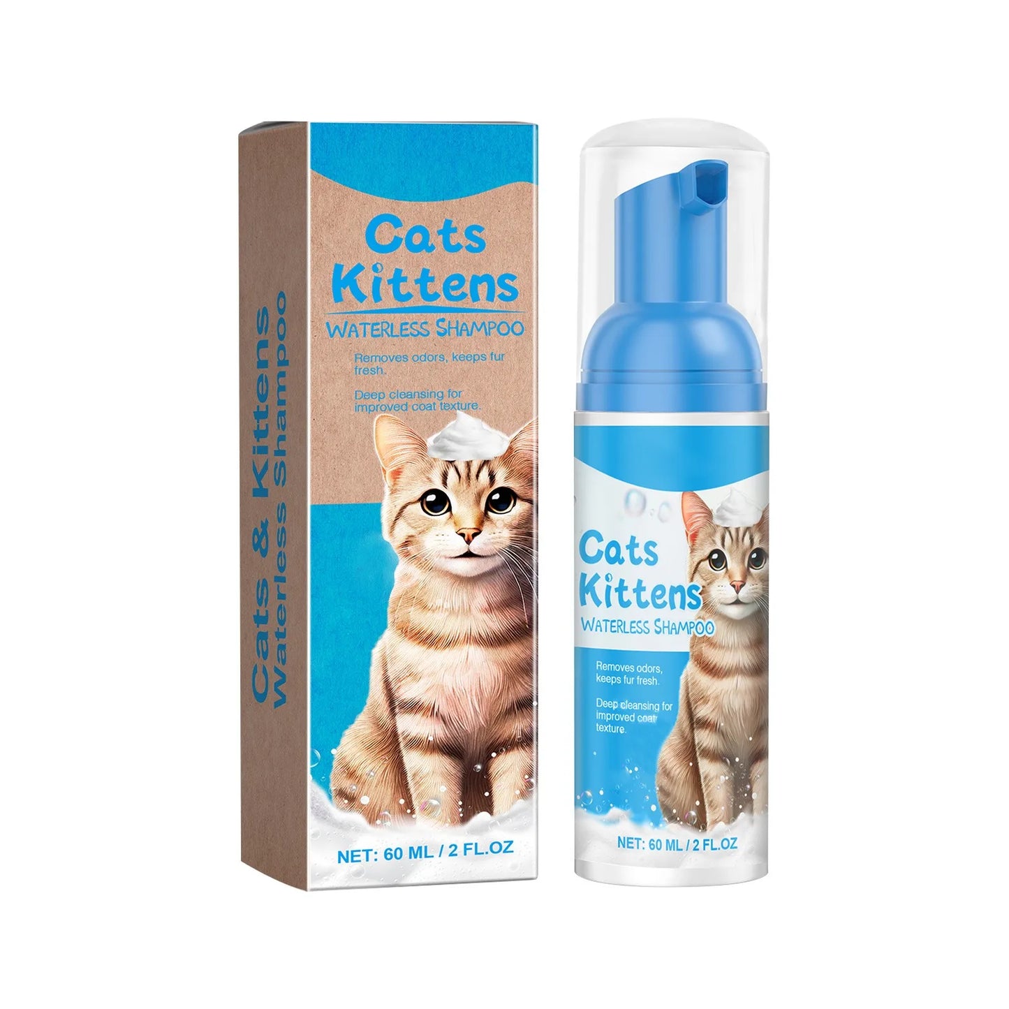 PurrFresh™ Waterless Rinse-Free Cat Foam Shampoo (60ml Express Clean)