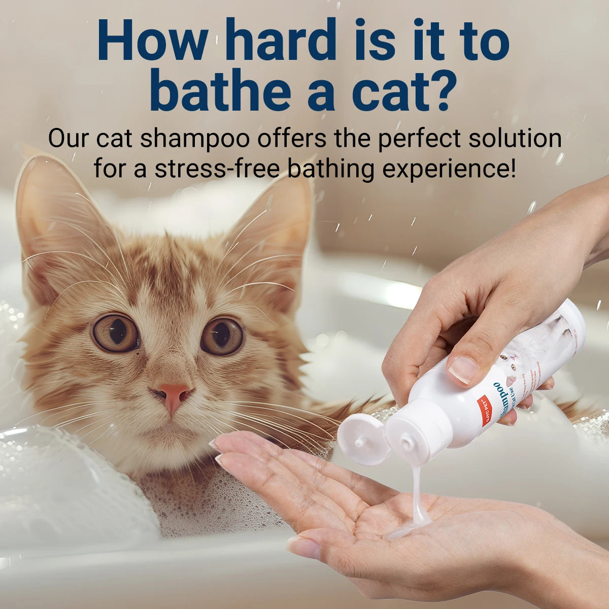 GJYC™ Travel-Size Gentle Moisture Cat Shampoo (100ml Non-Irritating Formula)