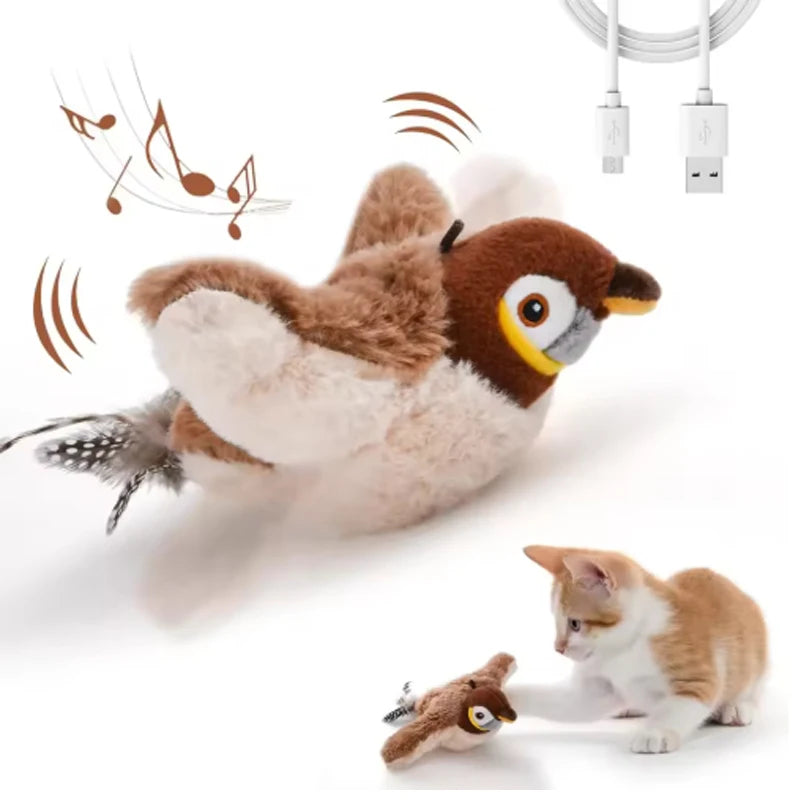 FlyFlap™ Interactive USB-Rechargeable Flapping Bird Pet Toy