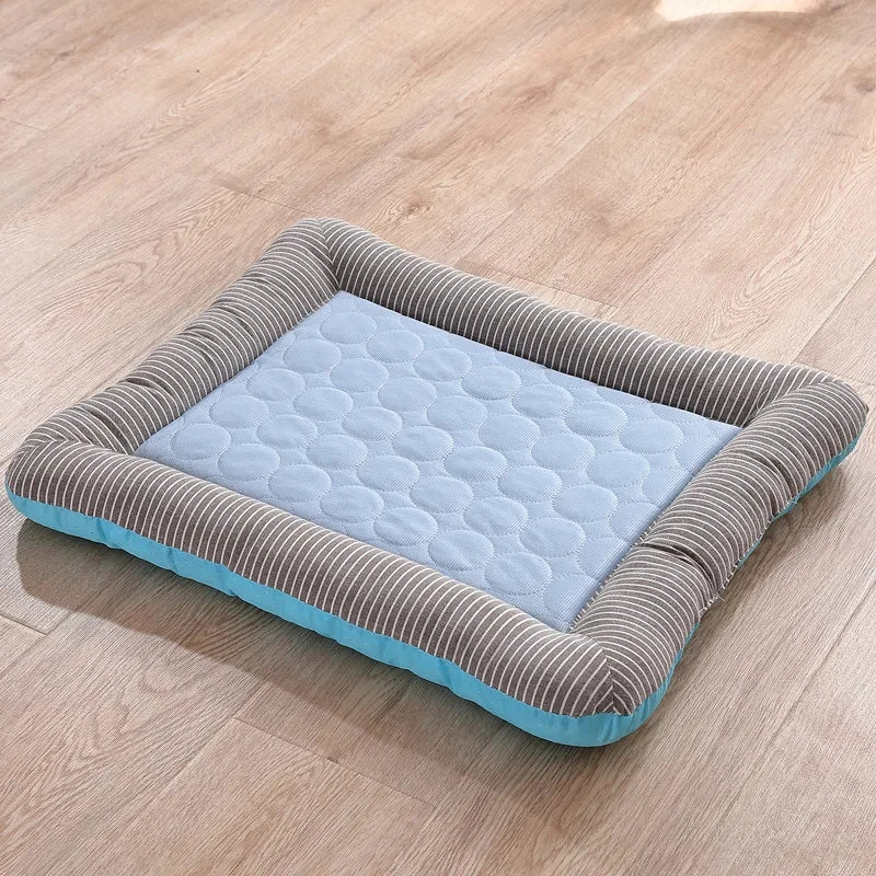 VelvetBreeze™ Orthopedic Summer Cooling Bed with Striped Bolster