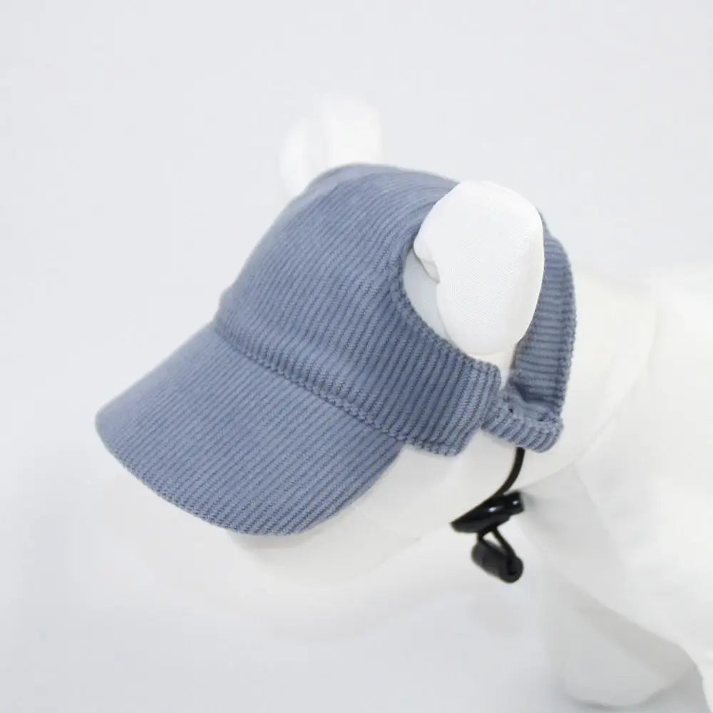 AeroBark™ Breathable Corduroy Dog Baseball Cap with Ear Holes