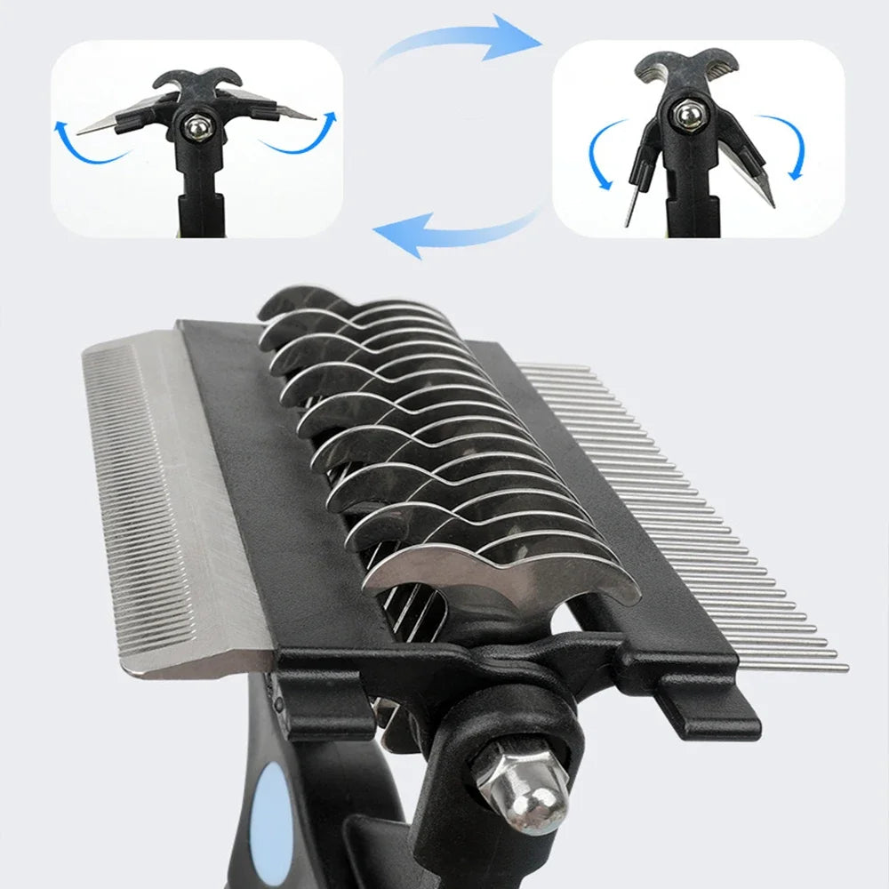 GroomPro™ 3-in-1 Pet Deshedding Tool & Undercoat Dematting Rake