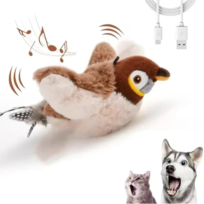 FlyFlap™ Interactive USB-Rechargeable Flapping Bird Pet Toy