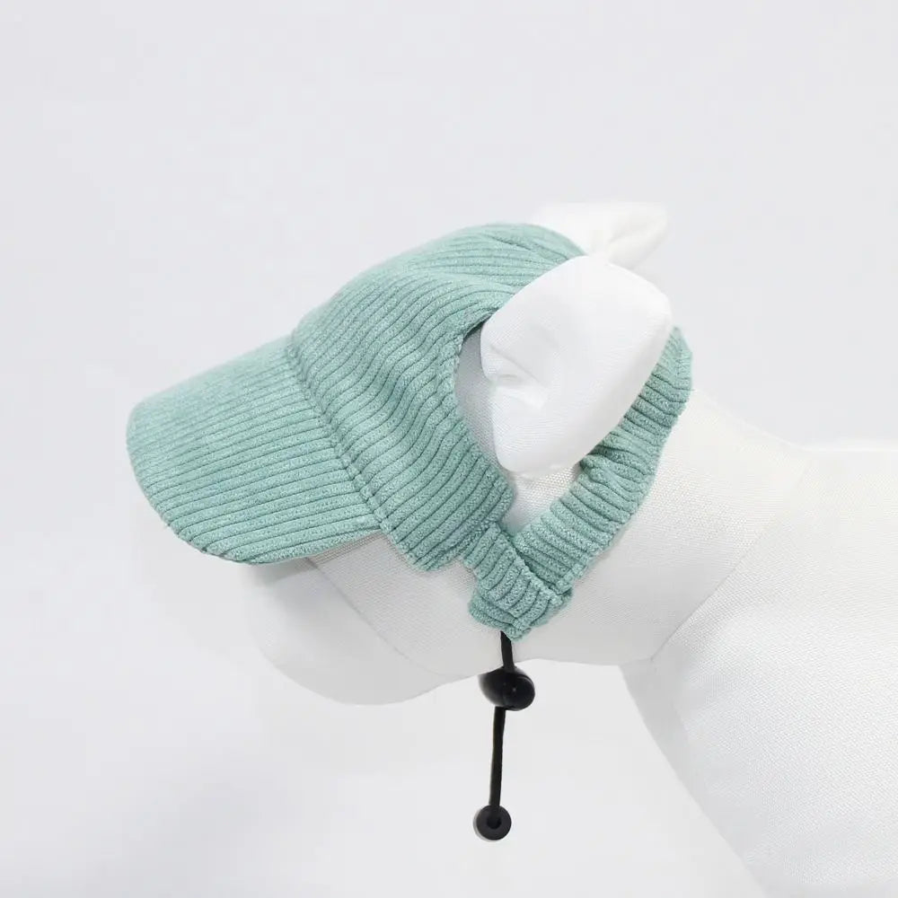 AeroBark™ Breathable Corduroy Dog Baseball Cap with Ear Holes