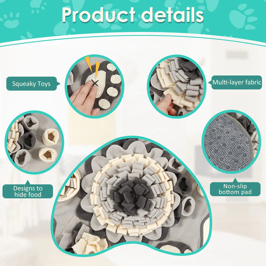 SniffCloud™ Premium Fleece Pet Snuffle Mat & Squeaker Toy