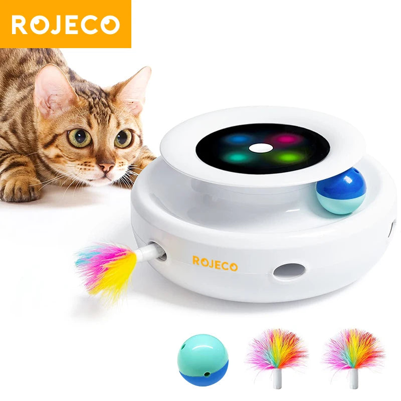 ROJECO™ 2-in-1 Smart Interactive Pet Toy & 5-Mode Automated Teaser