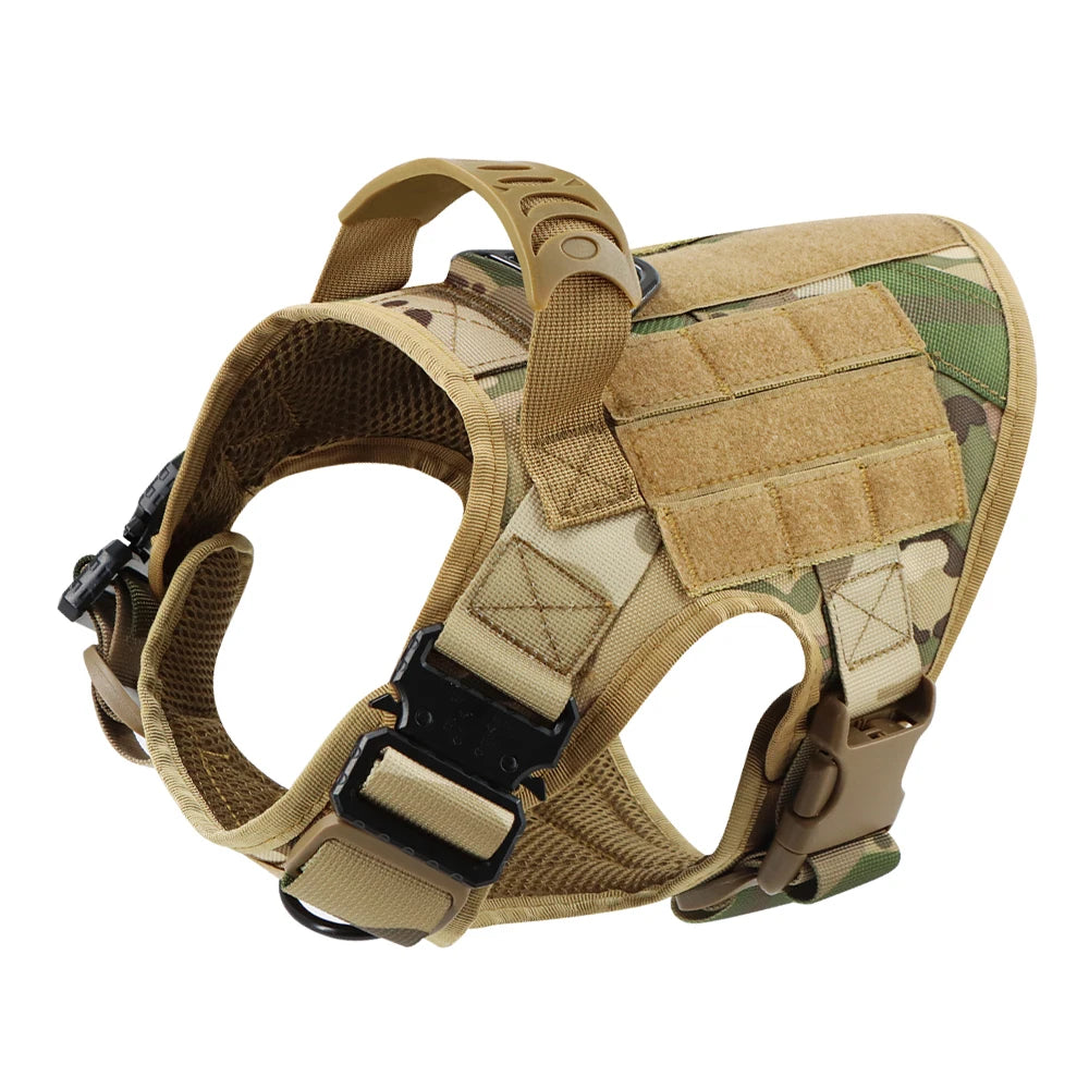 K9 Pro Elite Tactical Military Dog Harness & Molle Pouches Set