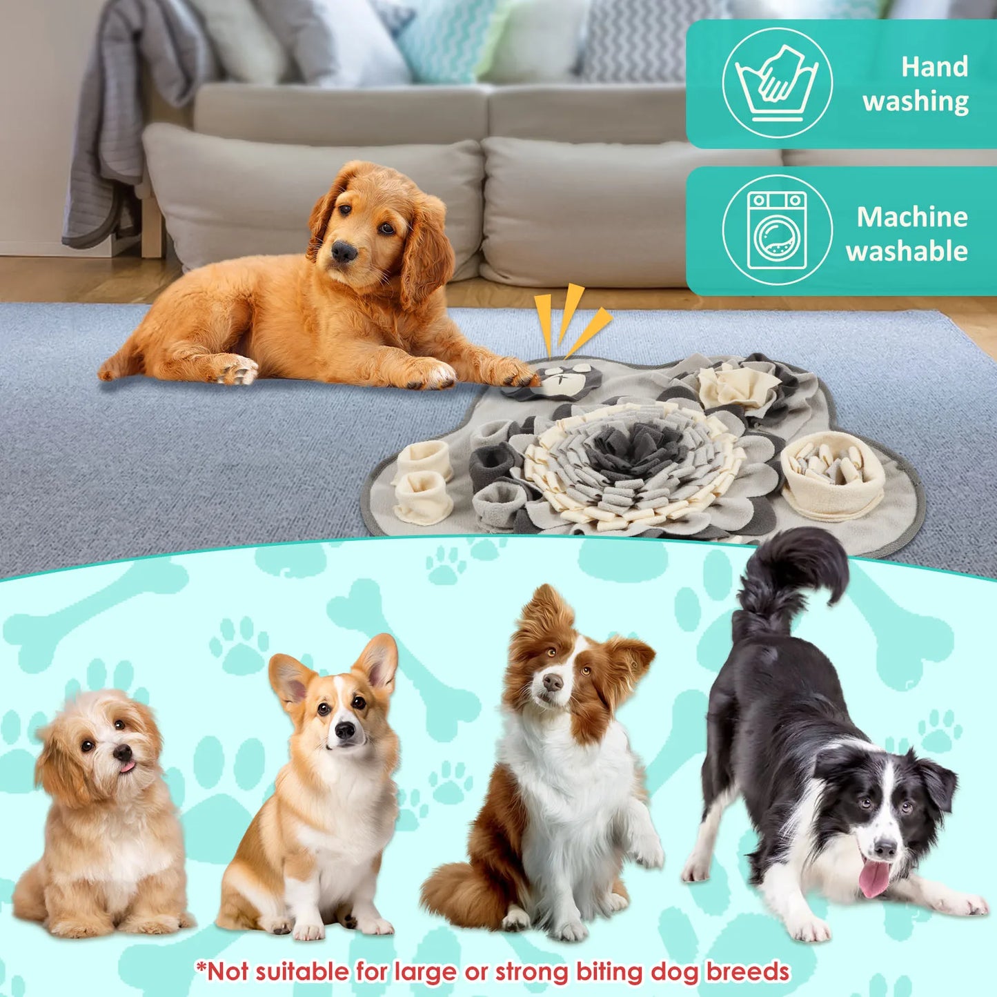 SniffCloud™ Premium Fleece Pet Snuffle Mat & Squeaker Toy