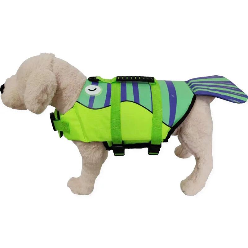 Mermaid Tail High-Buoyancy Dog Life Jacket with Rescue Handle