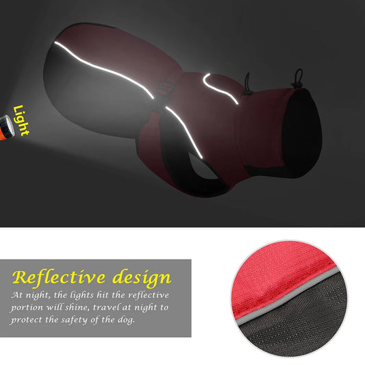 Beirui Waterproof Reflective Fleece-Lined Winter Dog Jacket
