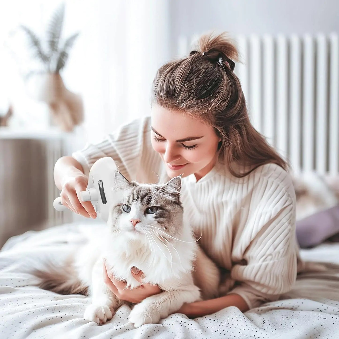MistGroom™ Viral Pet Spray Brush with Mist Tank & One-Click Release