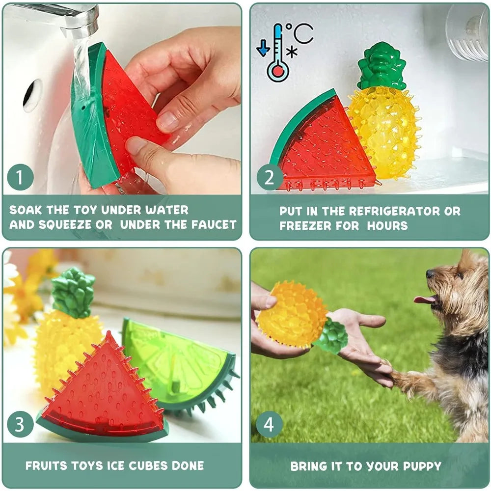 FrostBite™ Ice Cooling & Squeaky Teething Toy for Dogs