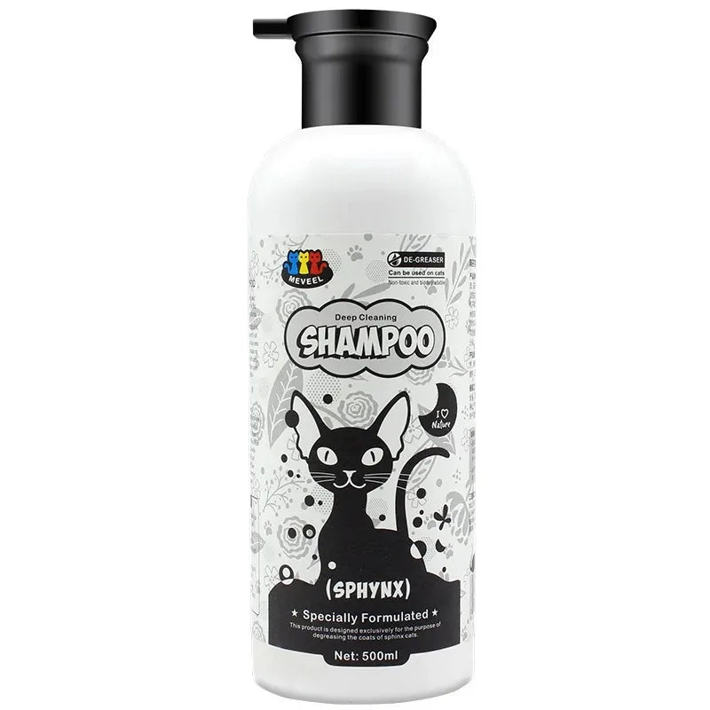 SphinxCare™ 2-in-1 Wash-Free Oil-Control Shampoo for Hairless Cats (500ml)