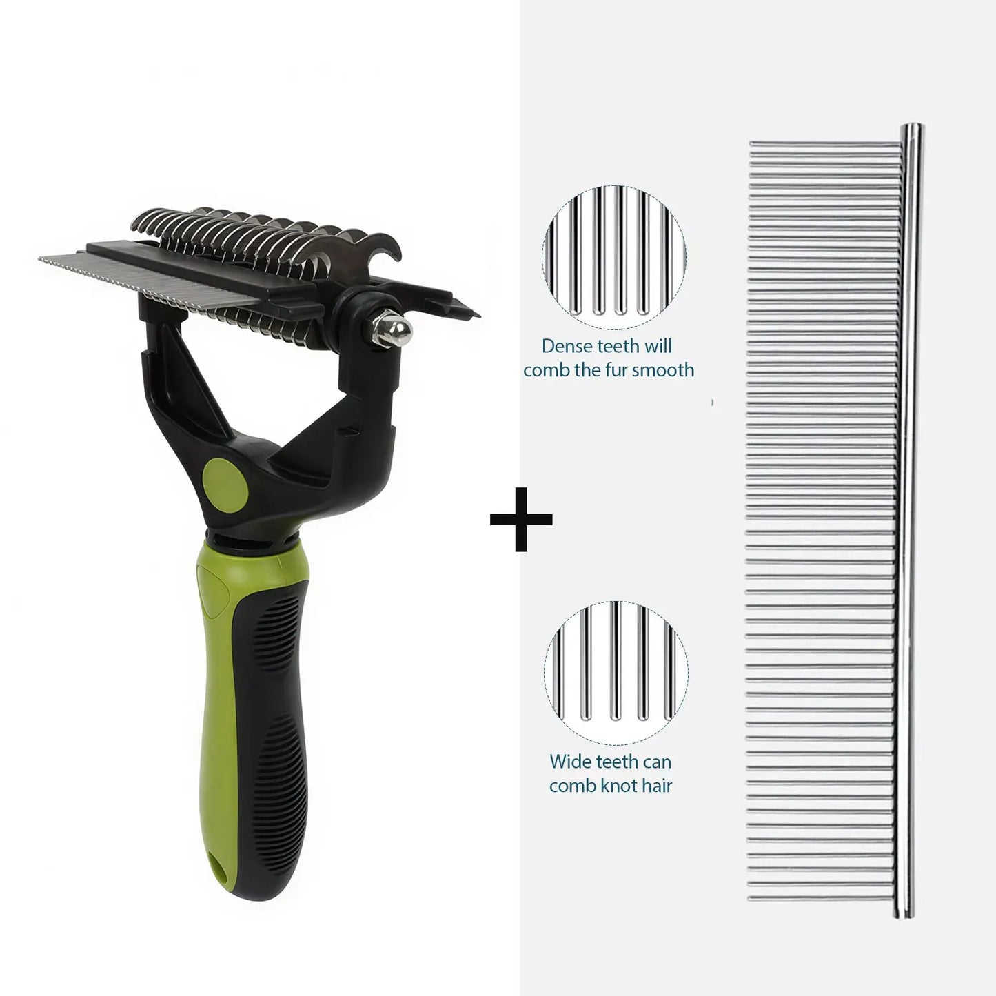 GroomPro™ 3-in-1 Pet Deshedding Tool & Undercoat Dematting Rake