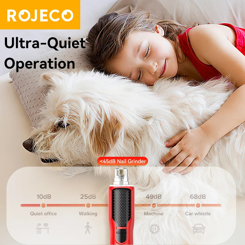 ROJECO™ LuminaGlow 7-Speed Professional Pet Nail Grinder with LED Light