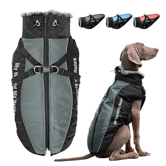 PET ARTIST 2-in-1 Waterproof Winter Dog Coat with Built-In Harness (Model FZYW683)