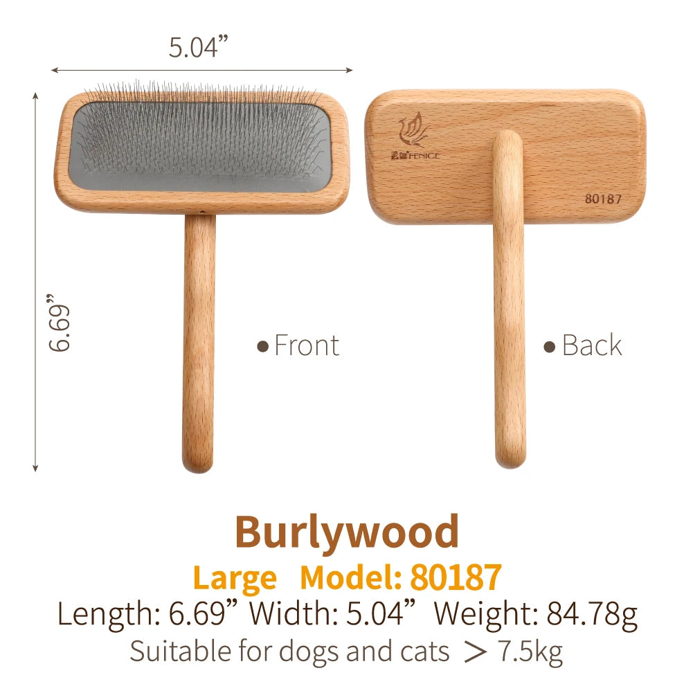 EcoGroom™ Premium Beech Wood Professional Pet Slicker Brush