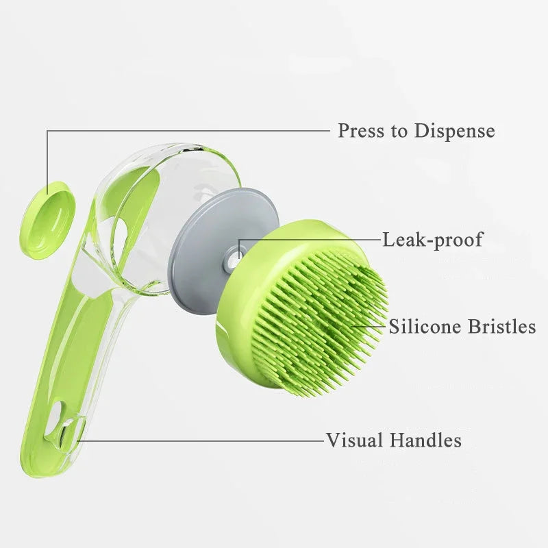 SudsWand™ Long-Handle Leak-Proof Pet Bath Brush & Dispenser