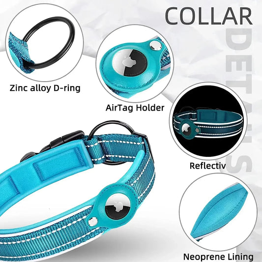 Premium Apple AirTag Waterproof Reflective Dog Collar