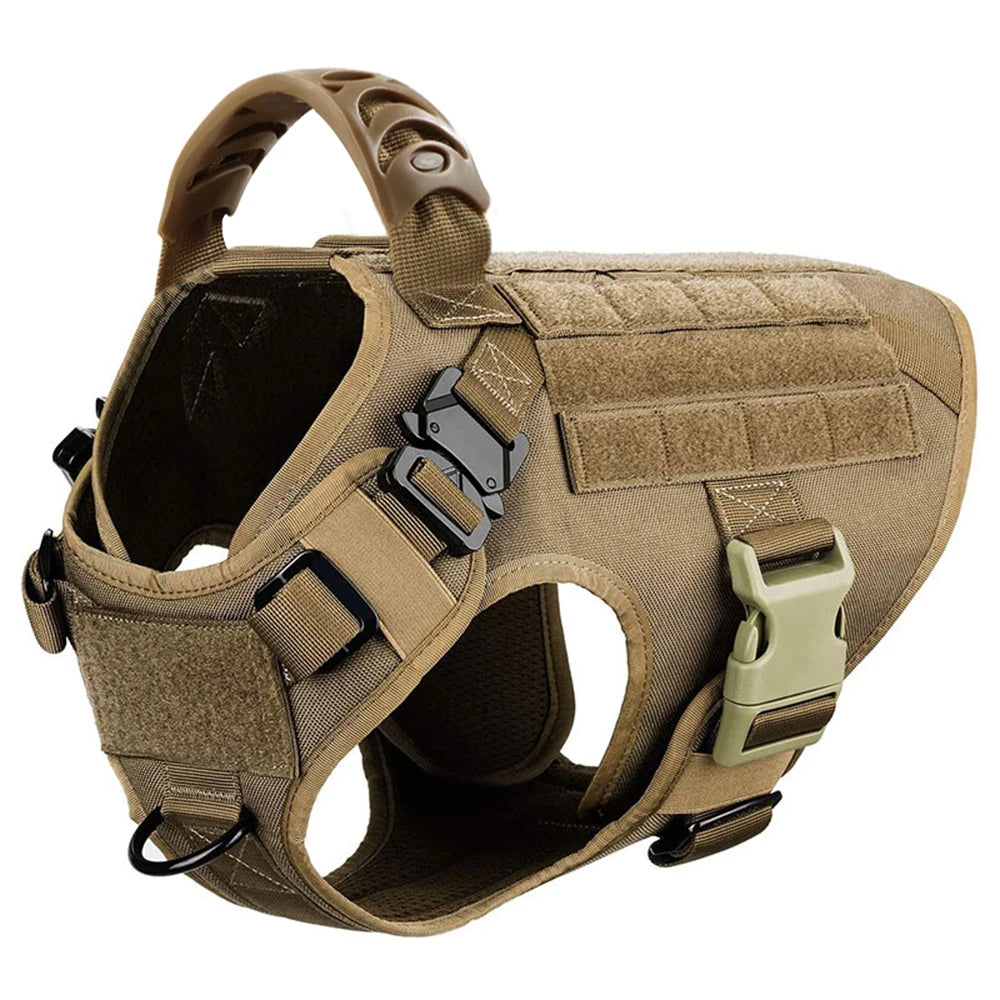 K9 Pro Elite Tactical Military Dog Harness & Molle Pouches Set