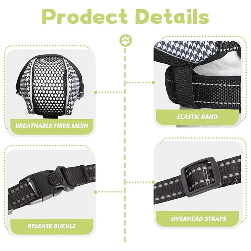 JANPET Printed Soft Mesh Anti-Biting Dog Muzzle