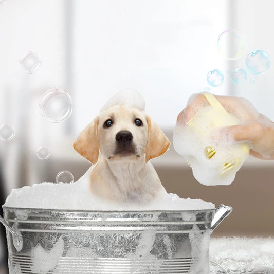 BubblePaw™ 2-in-1 Silicone Shampoo Dispensing Pet Bath Brush