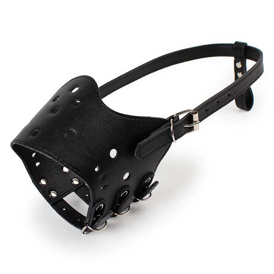 Soft Leather Basket Dog Muzzle for Medium & Large Breeds