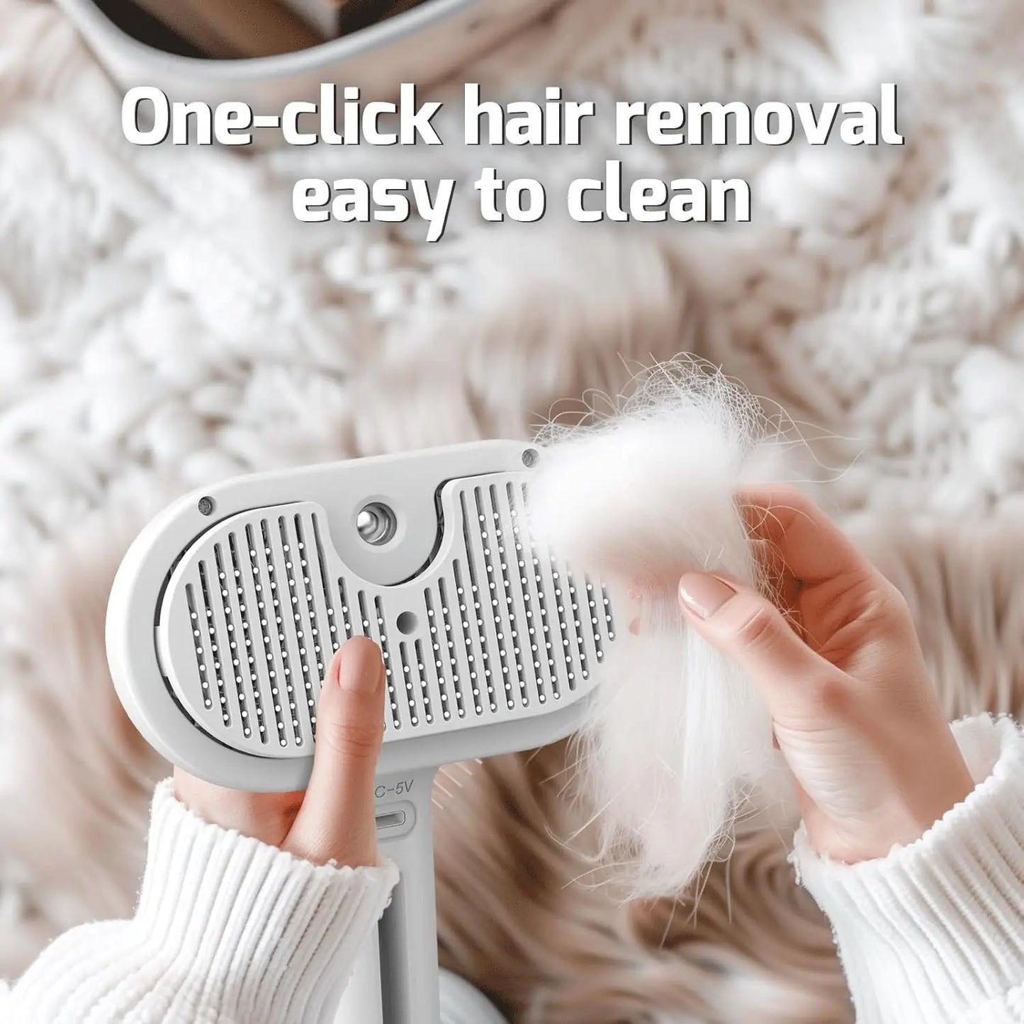 MistGroom™ Viral Pet Spray Brush with Mist Tank & One-Click Release
