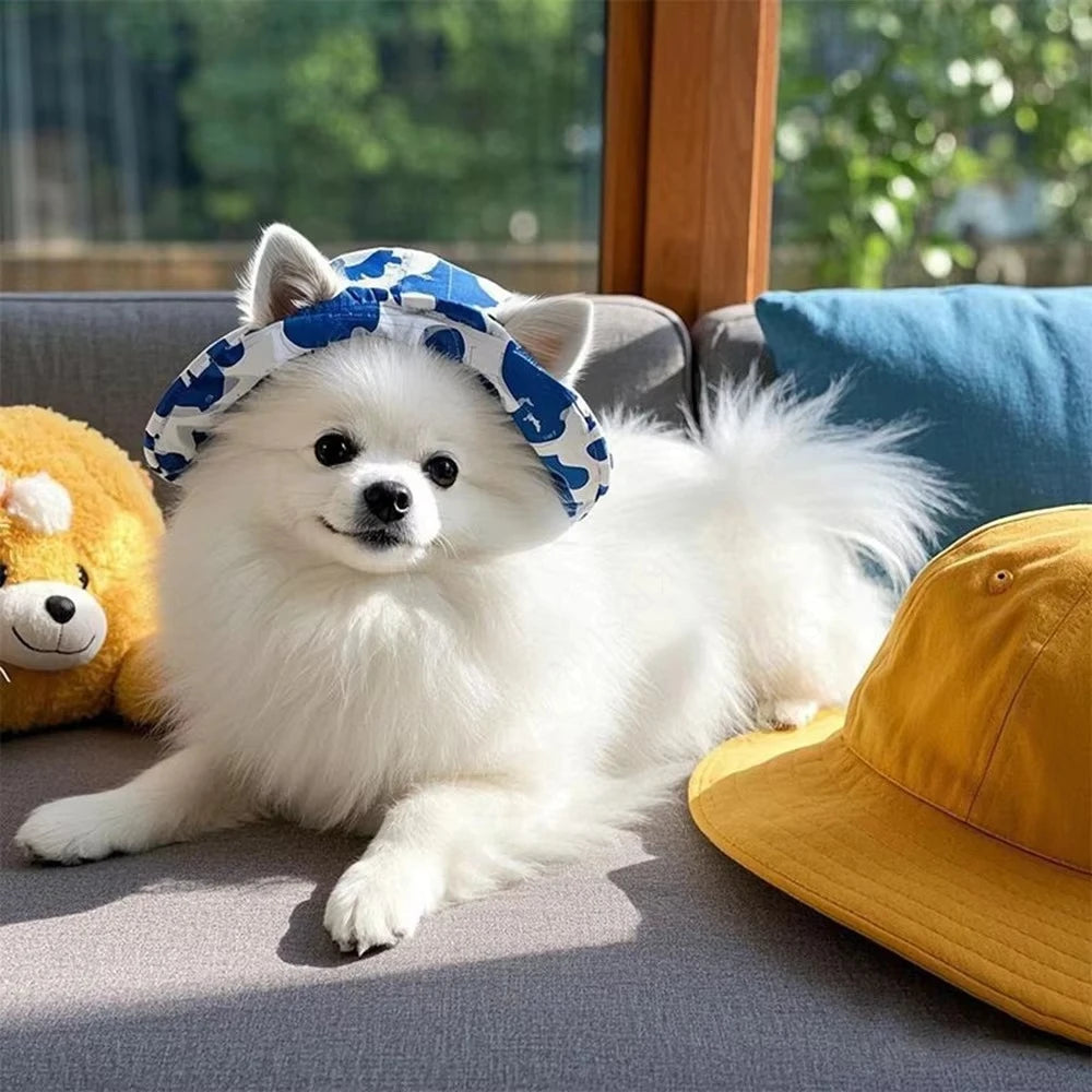 SunnyPaws™ Cute Printed Sun Protection Dog Hat with Ear Holes