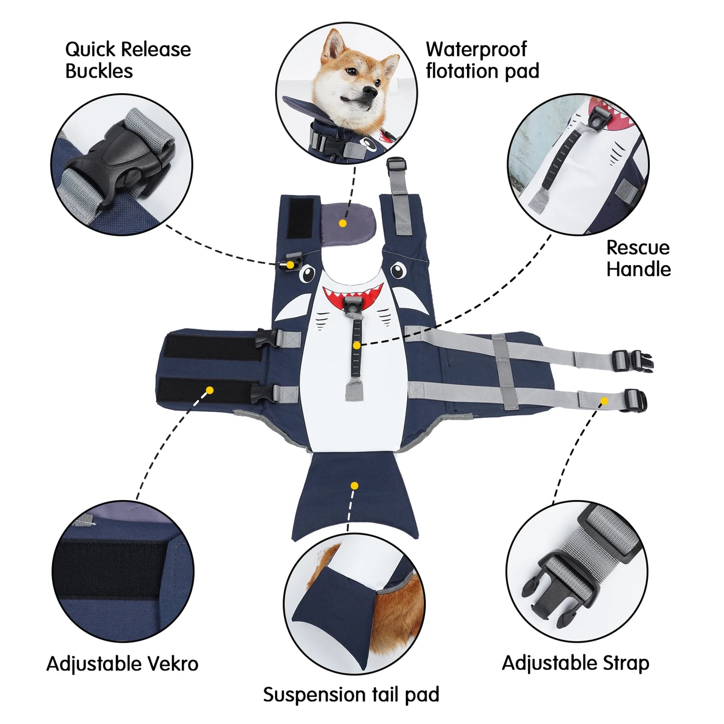 Pro-Float High-Visibility Dog Life Jacket with Rescue Handle
