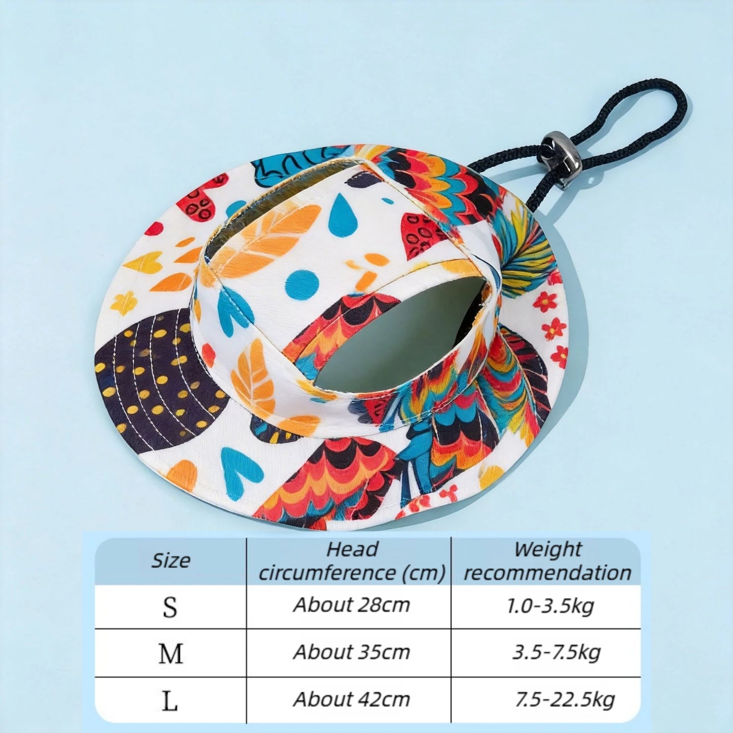 SunnyPaws™ Cute Printed Sun Protection Dog Hat with Ear Holes
