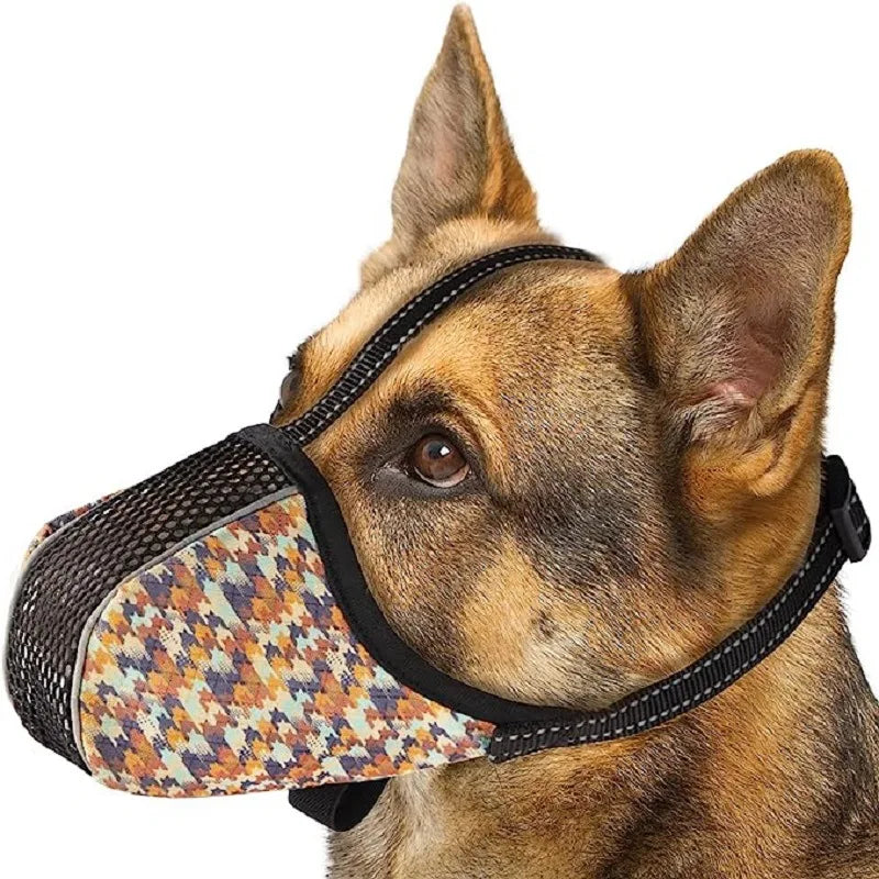 JANPET Printed Soft Mesh Anti-Biting Dog Muzzle