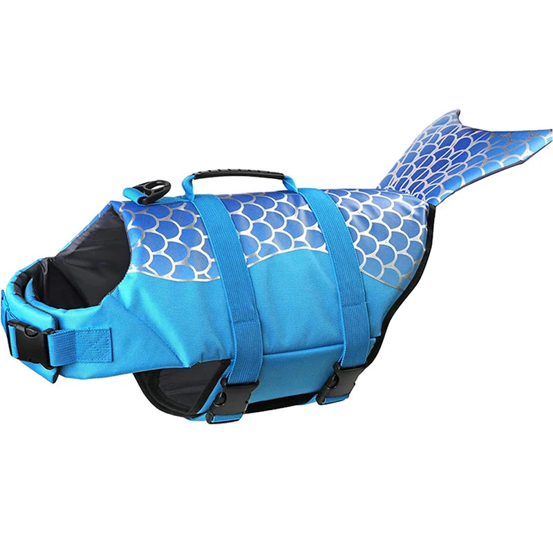 Mermaid Tail High-Buoyancy Dog Life Jacket with Rescue Handle