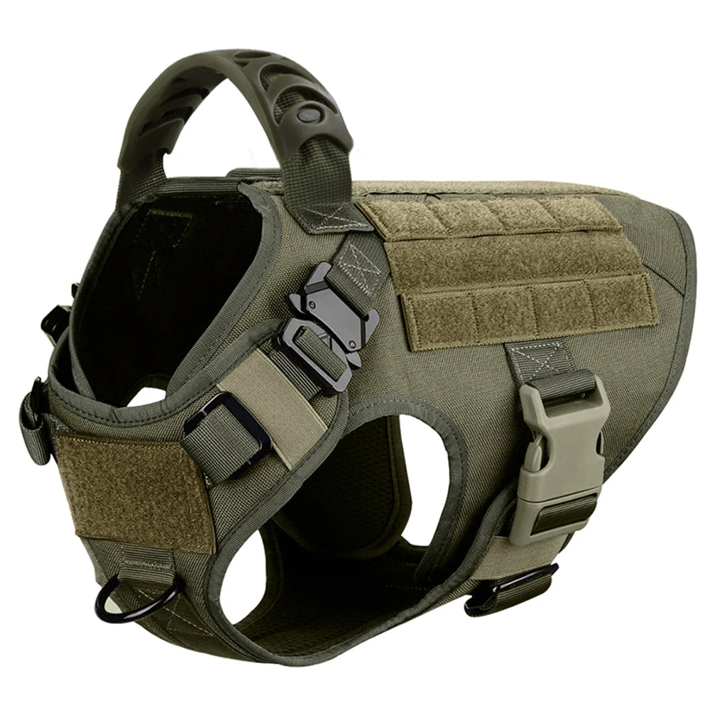 K9 Pro Elite Tactical Military Dog Harness & Molle Pouches Set