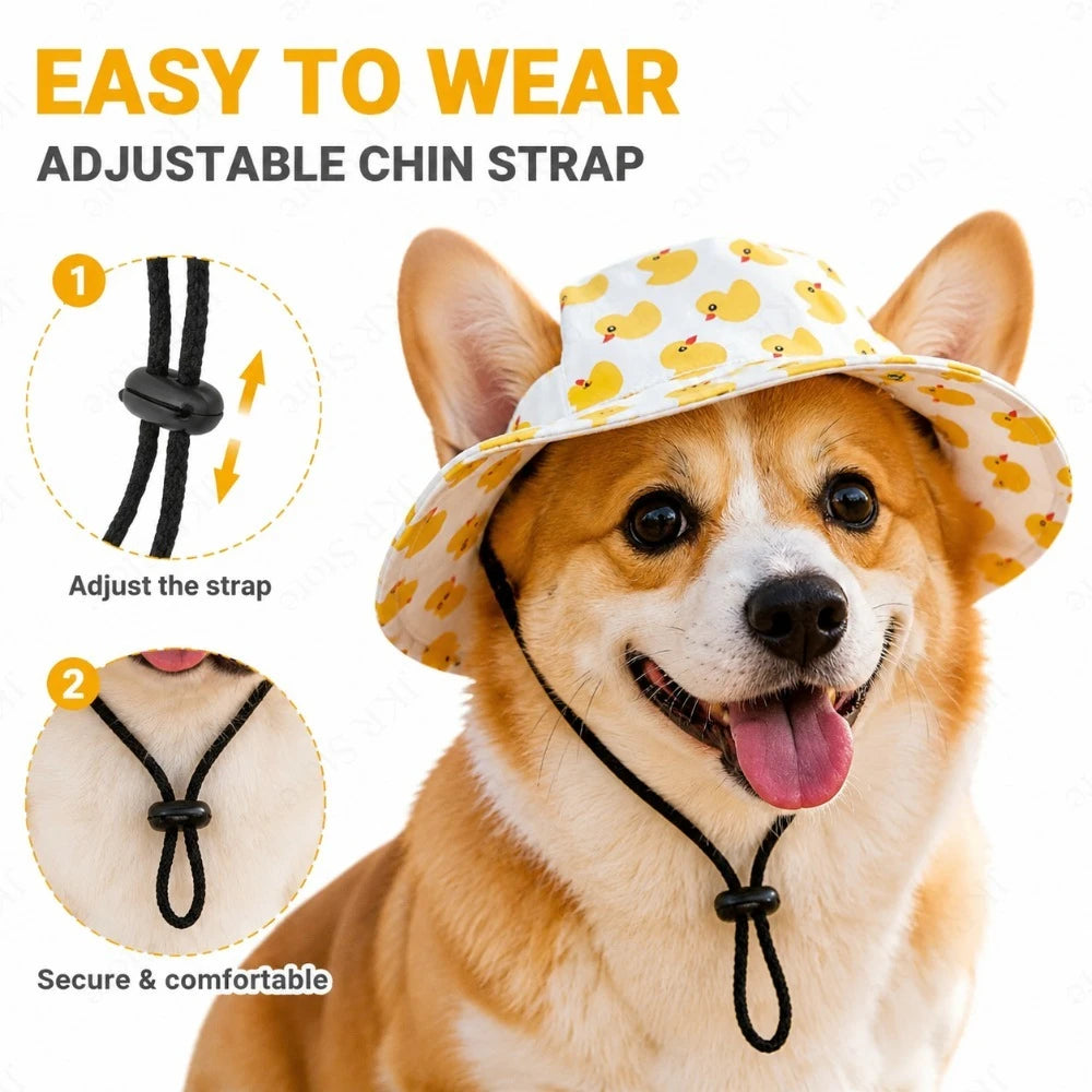SunnyPaws™ Cute Printed Sun Protection Dog Hat with Ear Holes