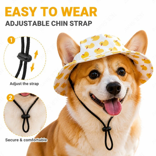 SunnyPaws™ Cute Printed Sun Protection Dog Hat with Ear Holes