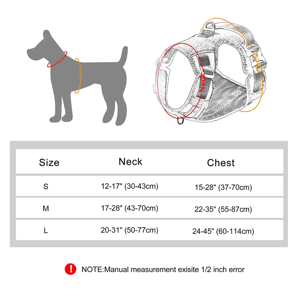PET ARTIST Waterproof No-Pull Reflective Nylon Dog Harness