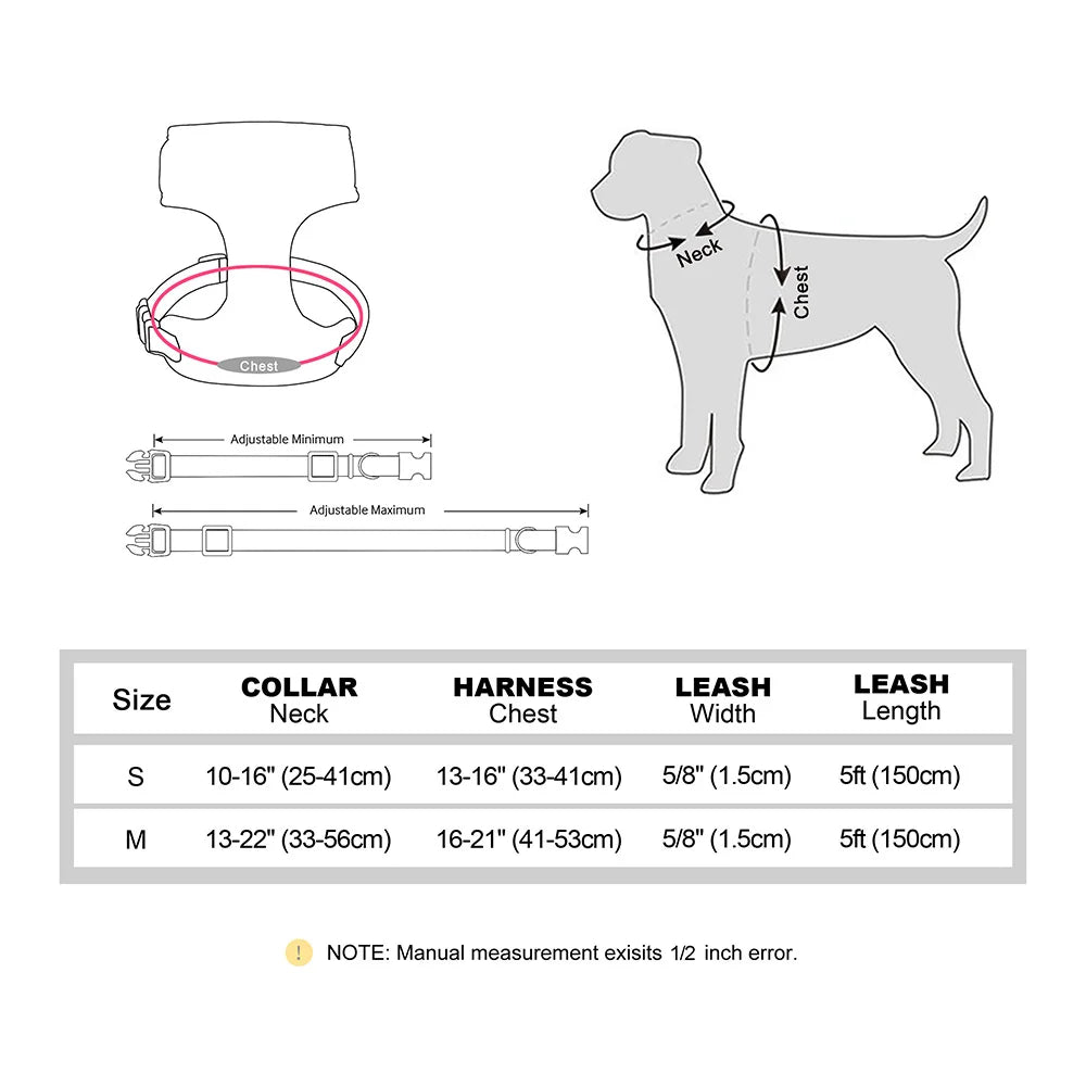 PET ARTIST Elegant 3-Piece Cute Bowknot Dog Collar, Harness & Leash Set (Model YWH159)